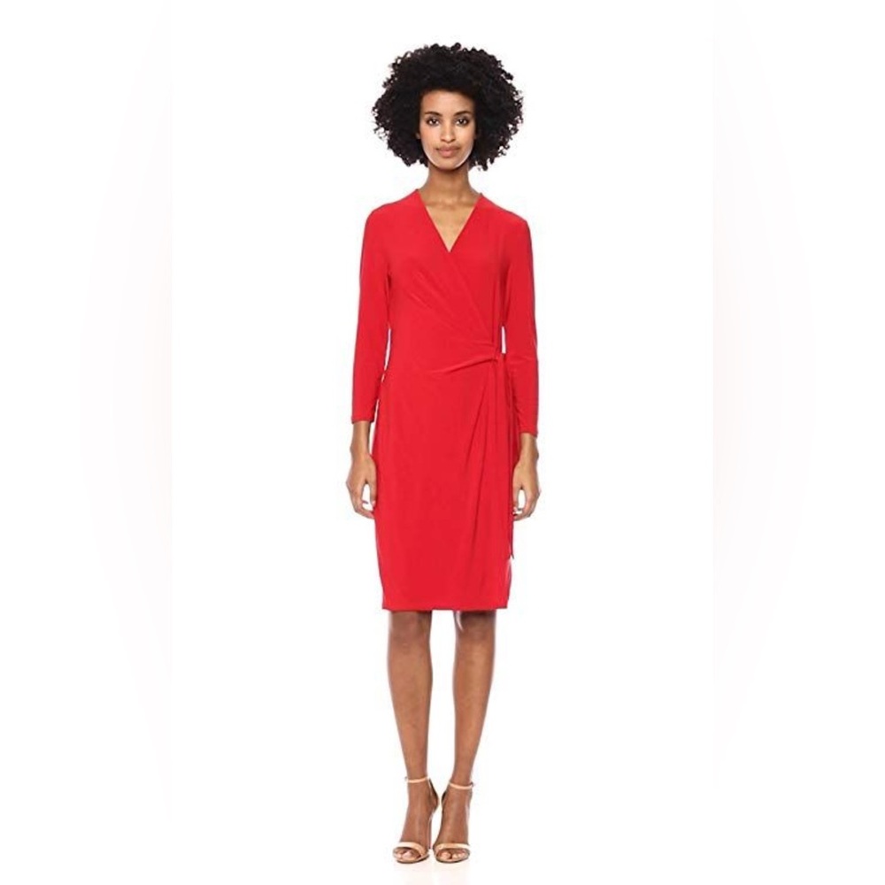 Anne Klein Elegant Red Wrap Dress